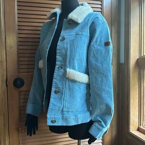Roxy Women's Dusk Blue ALMOST FAMOUS Corduroy Bomber Jacket, NWOT